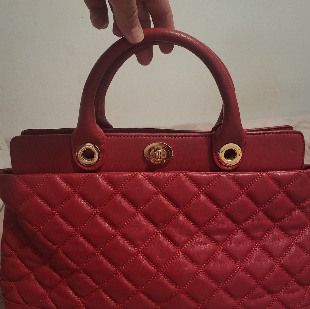 Morgan red leather 2Way Handbag/crossbody slingbag - Picture 4 of 4